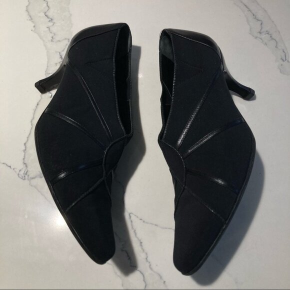 PREVATA Sz 9B Fabric and Leather 2” Heel Y2K  Style Made in Italy Shoes - Picture 6 of 10